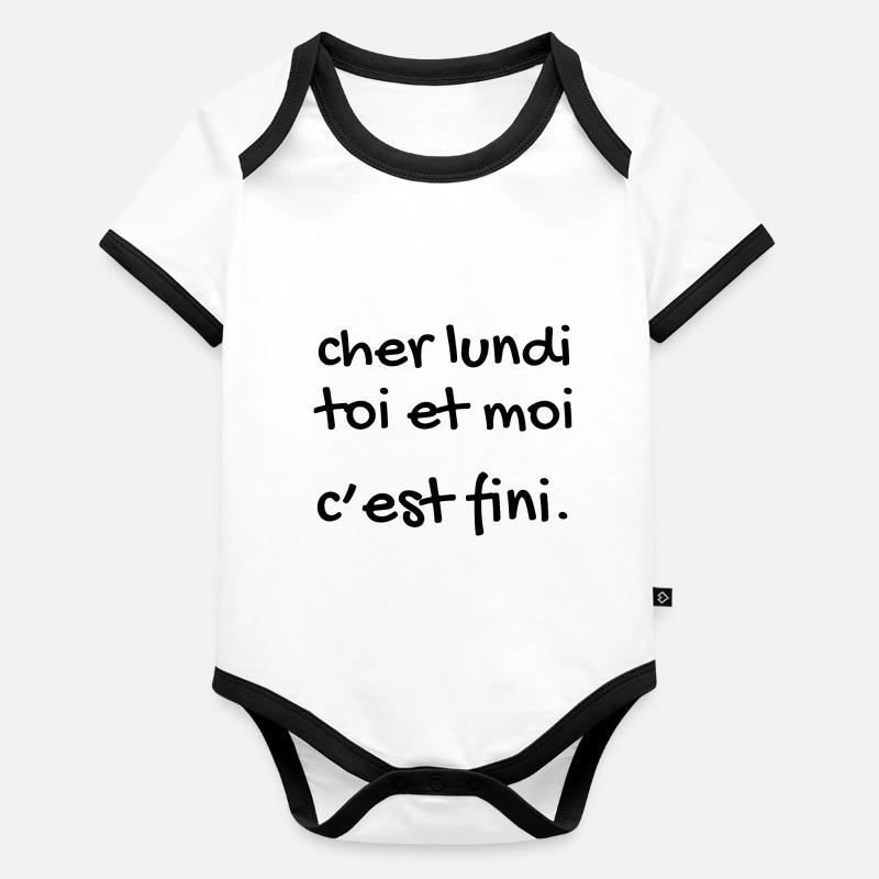 cher lundi Body Bébé bio contrasté manches courtes