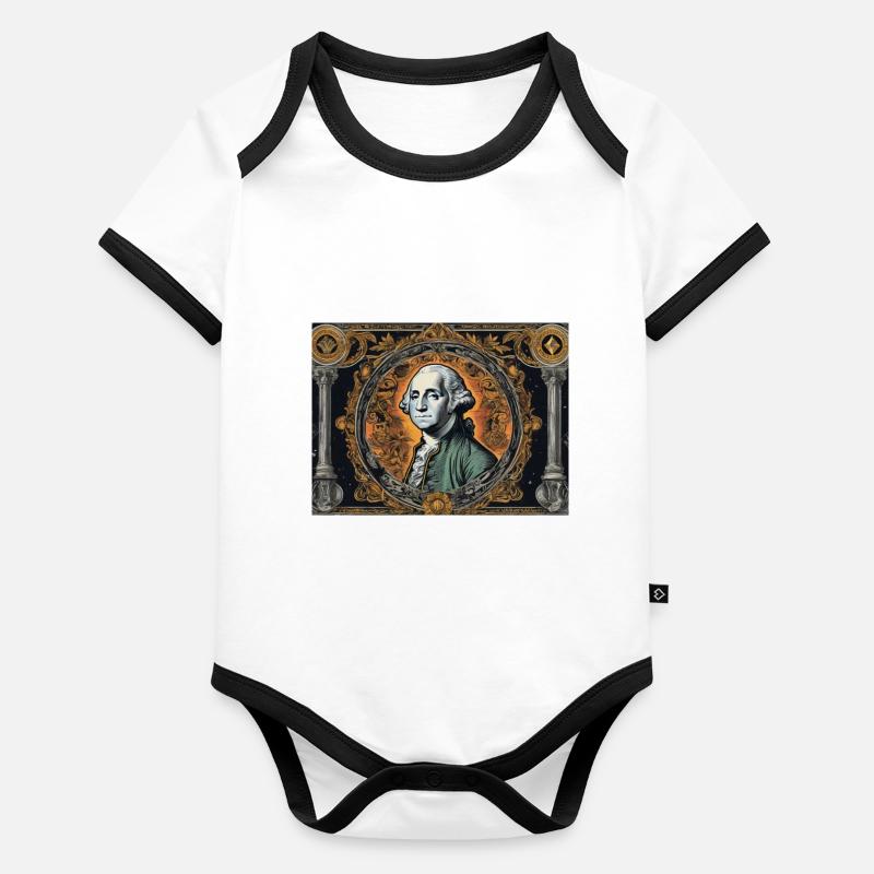 George Washington-U.S. PRESIDENT Organic Baby Contrasting Bodysuit