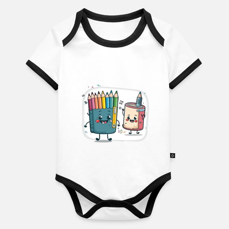 The Pencil Pusher Organic Baby Contrasting Bodysuit