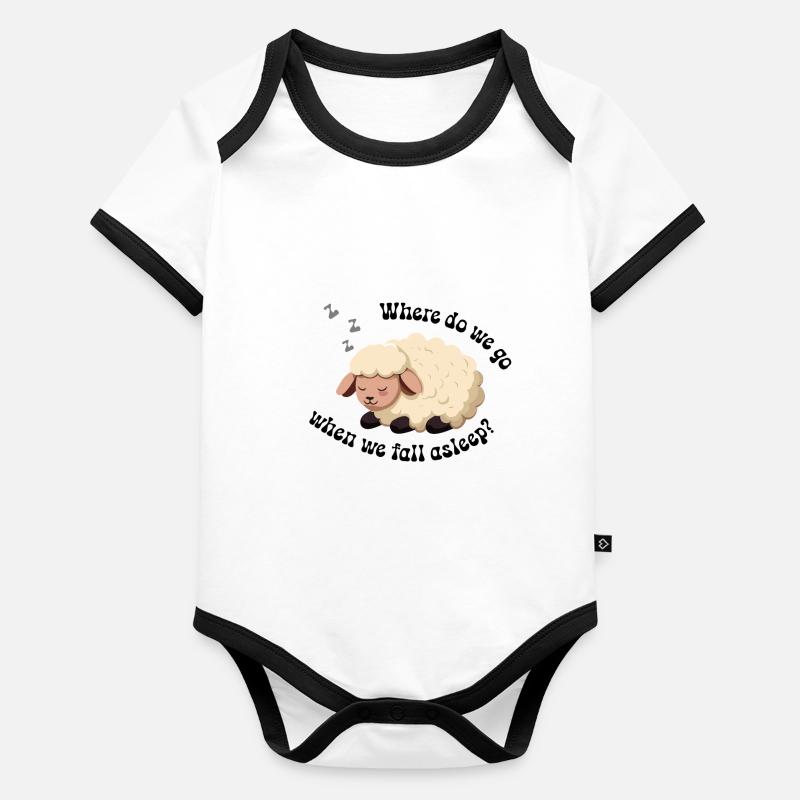Schlaf Shirt- Where do we go when we fall asleep Baby Bio-Kurzarm-Kontrastbody