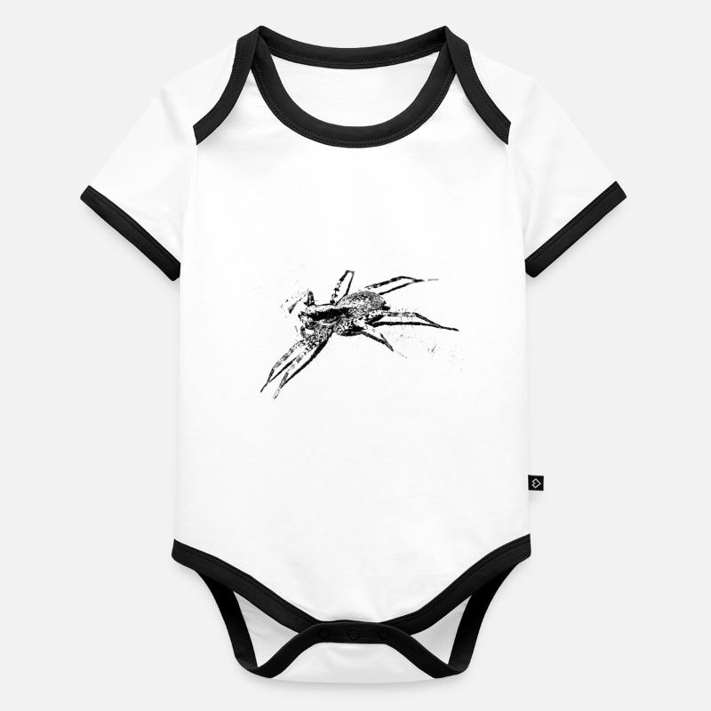 Araignée, A731400 Body Bébé bio contrasté manches courtes