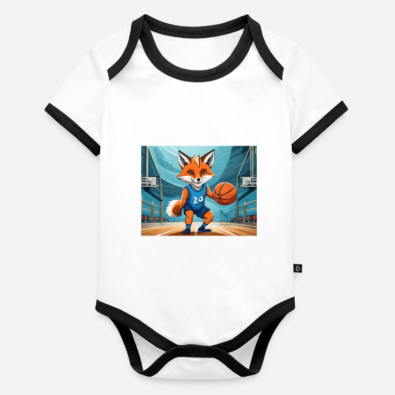 cute little fiend fox everyday life – cookies Organic Baby Contrasting Bodysuit