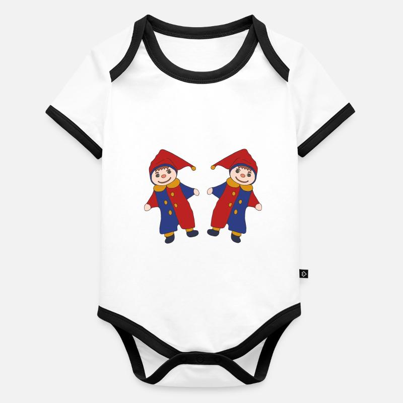 Kasper Double Body Bébé bio contrasté manches courtes