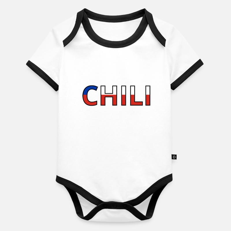 Flagge von Chile Baby Bio-Kurzarm-Kontrastbody