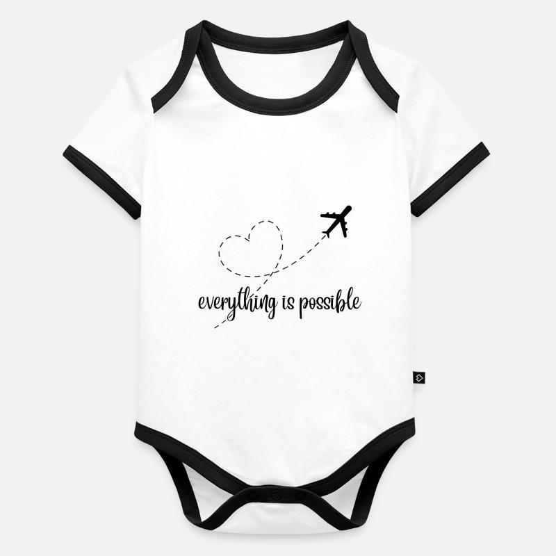 Everything is possible - alles ist möglich Baby Bio-Kurzarm-Kontrastbody
