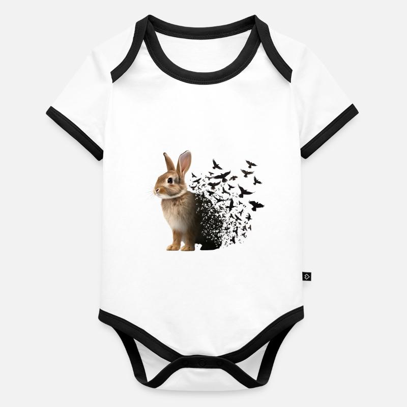 Lapin Body Bébé bio contrasté manches courtes