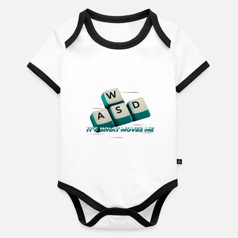 WASD C’est ce qui me fait bouger - Ordinateur de jeu PC amusant Body Bébé bio contrasté manches courtes