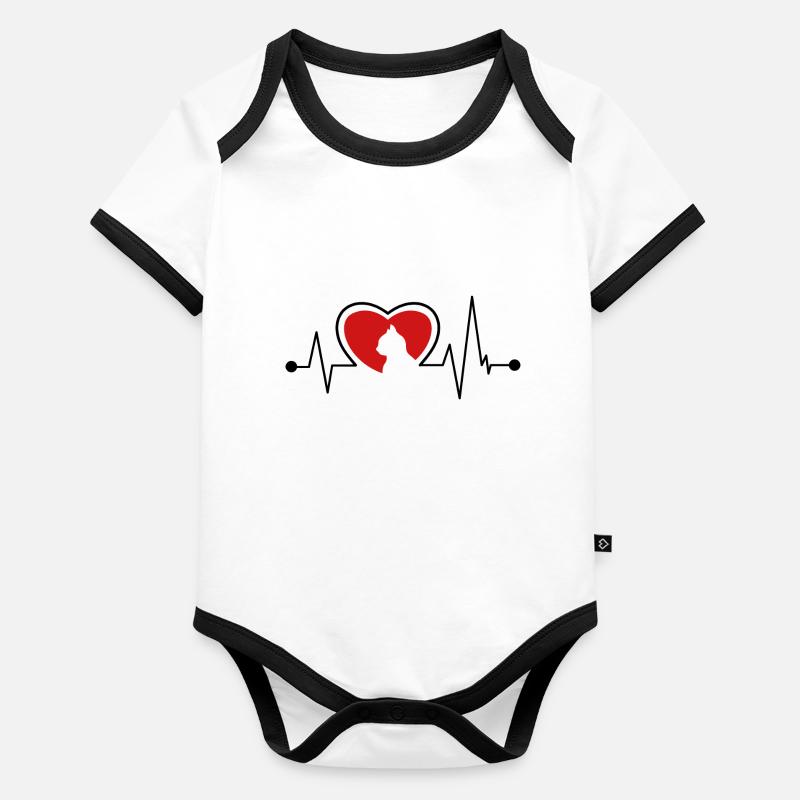 Cœur de chat Body Bébé bio contrasté manches courtes