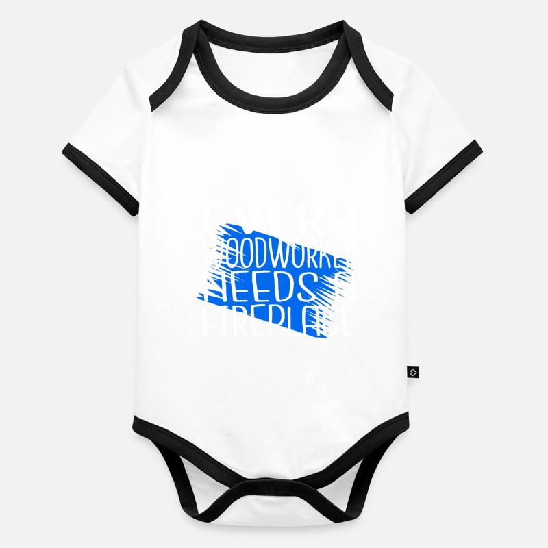 cadeau drôle de menuiserie daddesign Body Bébé bio contrasté manches courtes