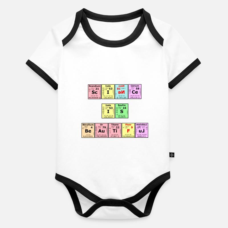 Science Is Beautiful Body Bébé bio contrasté manches courtes