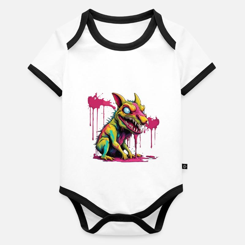 Chupacabra / Sucking Creature / Monster /Spain Organic Baby Contrasting Bodysuit