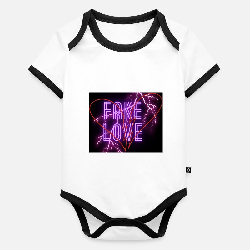 Faux amour Body Bébé bio contrasté manches courtes