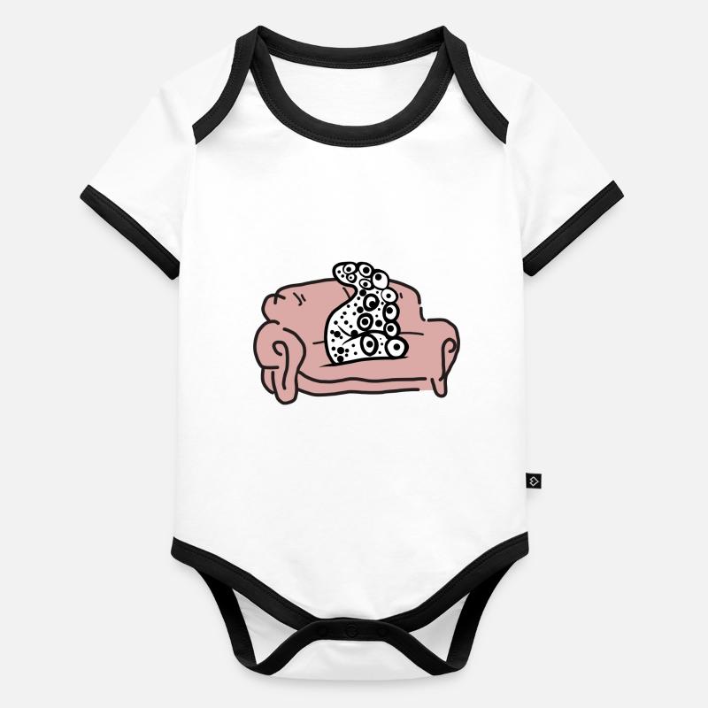Couch Potato Funny Octopus Organic Baby Contrasting Bodysuit