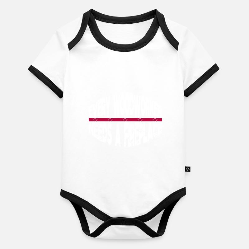 wood carpenter jokes tshirts carpenter best Baby Bio-Kurzarm-Kontrastbody