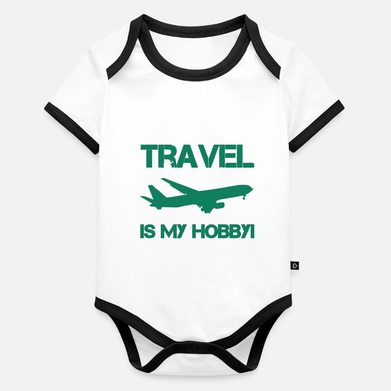 passe-temps de voyage Body Bébé bio contrasté manches courtes