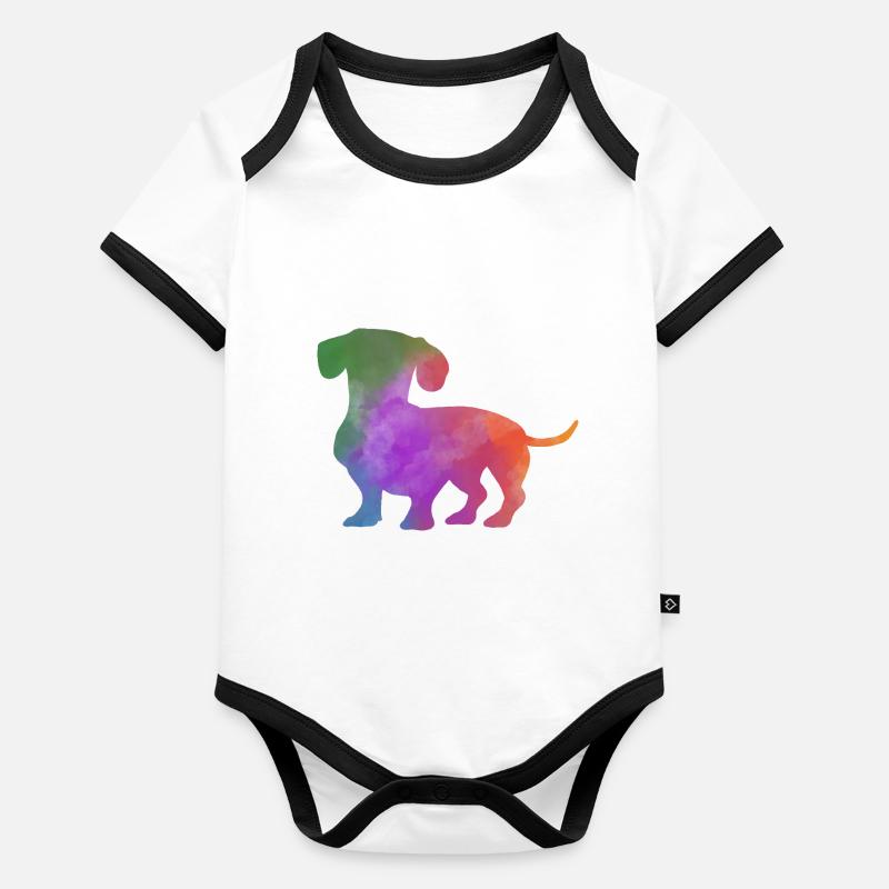 BUNTER DACKEL Baby Bio-Kurzarm-Kontrastbody