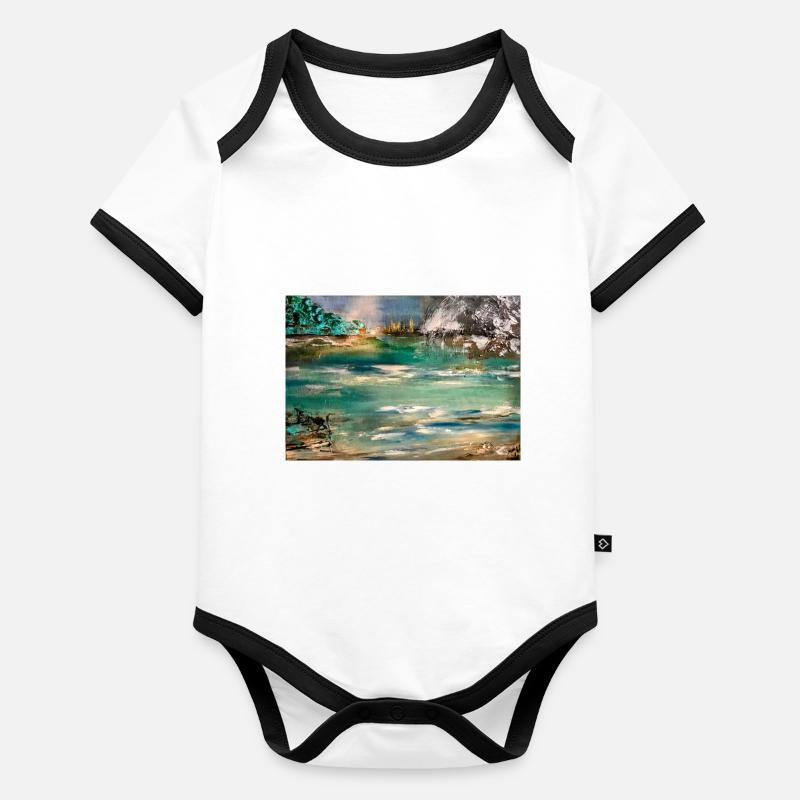 La Cascade Body Bébé bio contrasté manches courtes