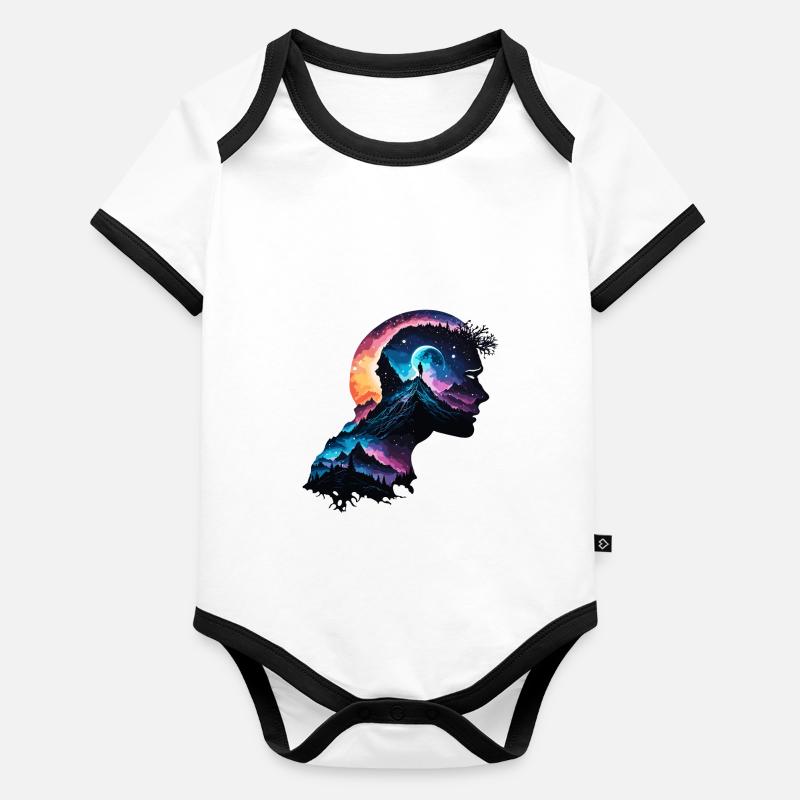 Silhouette / Forest / Portrait / Trees / Person Organic Baby Contrasting Bodysuit