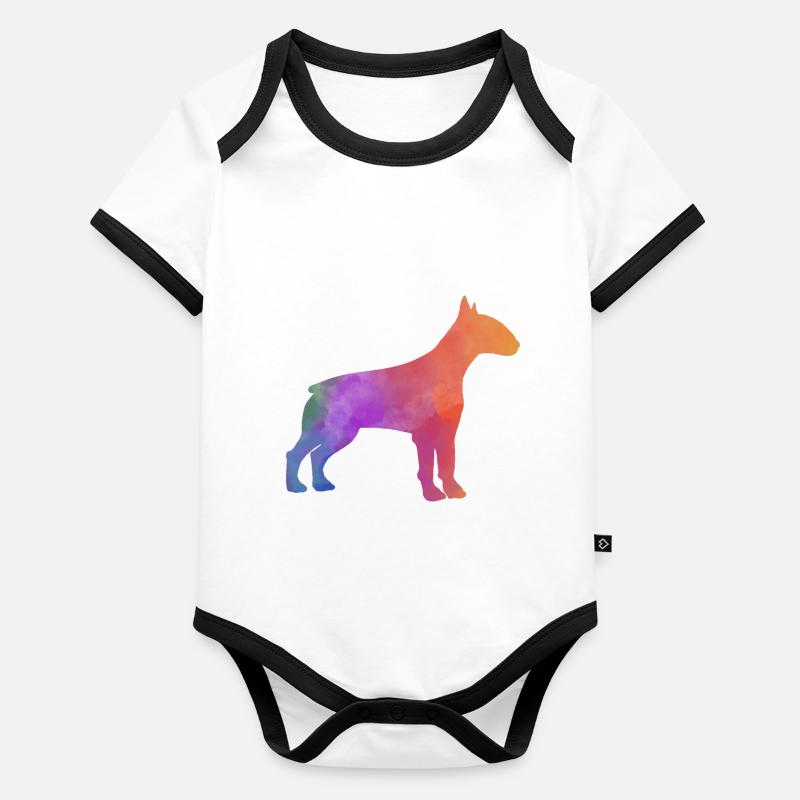 BULL TERRIER colorful Organic Baby Contrasting Bodysuit