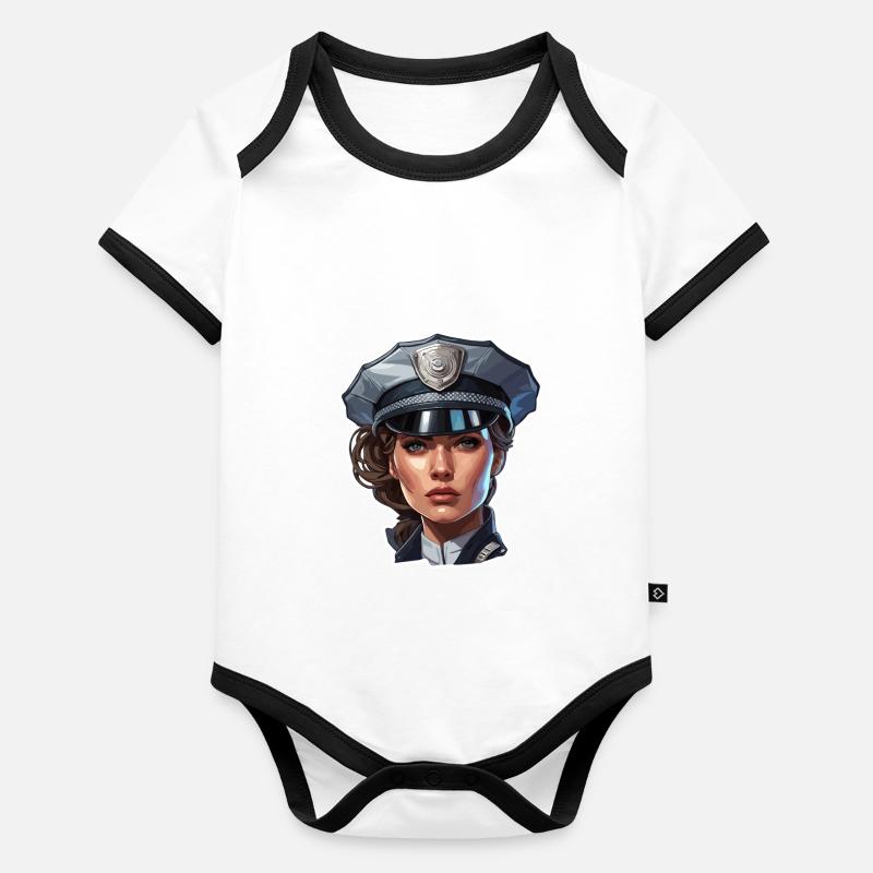Police / Operations / Profession / Job / Emergency Forces Organic Baby Contrasting Bodysuit