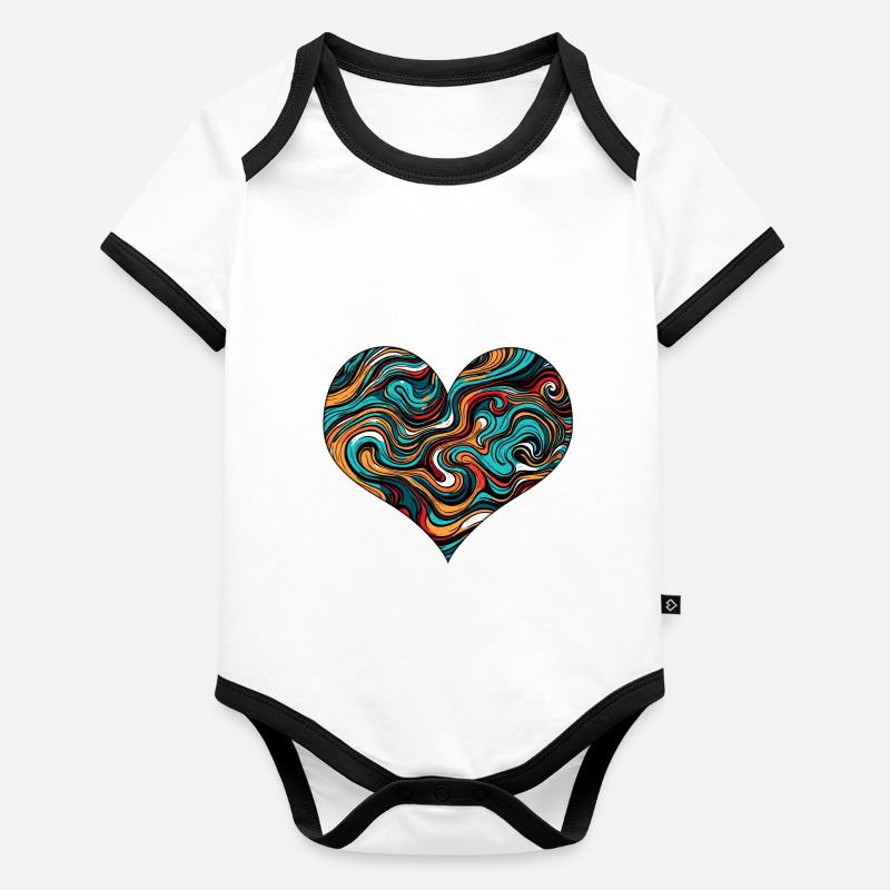 Psychedelic / Heart / Psychobilly / Goa / Form Organic Baby Contrasting Bodysuit