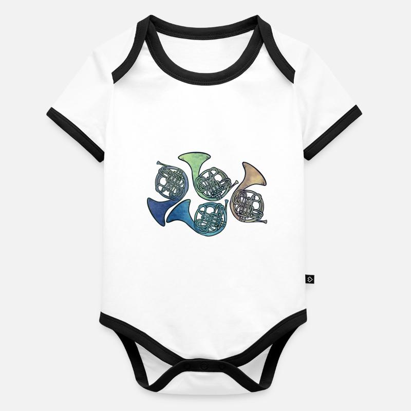 Cors d’harmonie Body Bébé bio contrasté manches courtes