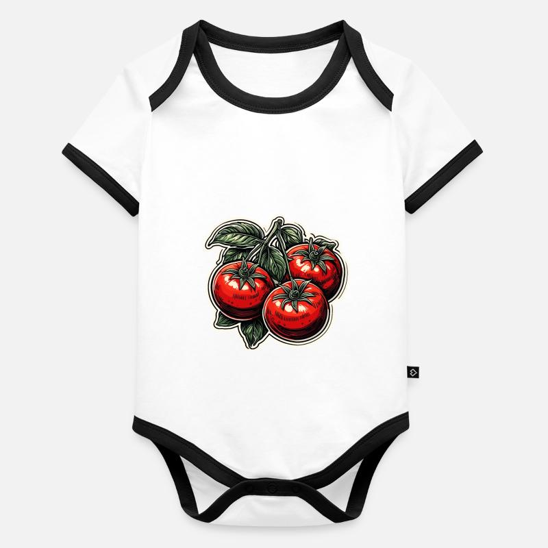 Lebensmittel / Gemüse / Markt / Vitamine / Design Baby Bio-Kurzarm-Kontrastbody