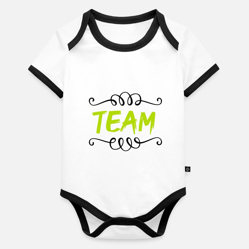 équipe Body Bébé bio contrasté manches courtes
