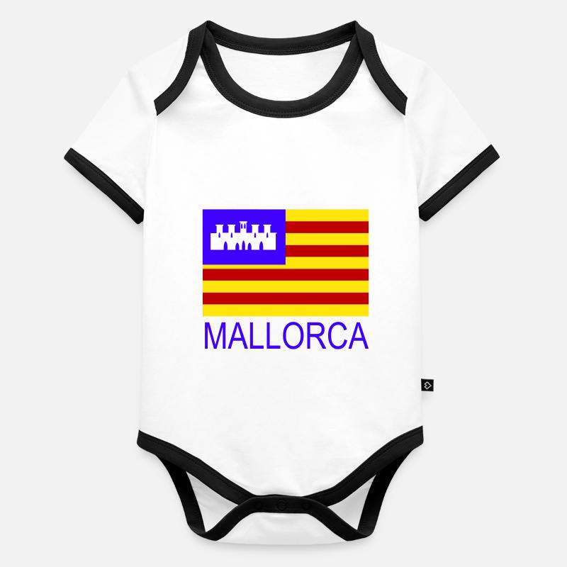 Drapeau de Majorque Body Bébé bio contrasté manches courtes