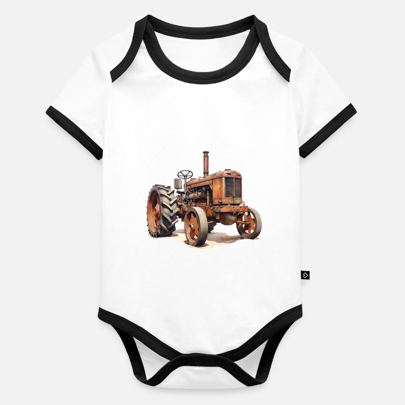 Histoire de la technologie dans les tracteurs Body Bébé bio contrasté manches courtes