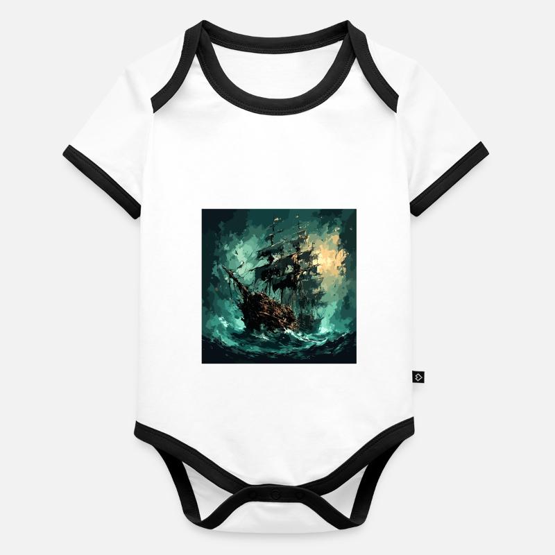 Ship / Boat / Anchor / Sea / Ocean / Captain Organic Baby Contrasting Bodysuit
