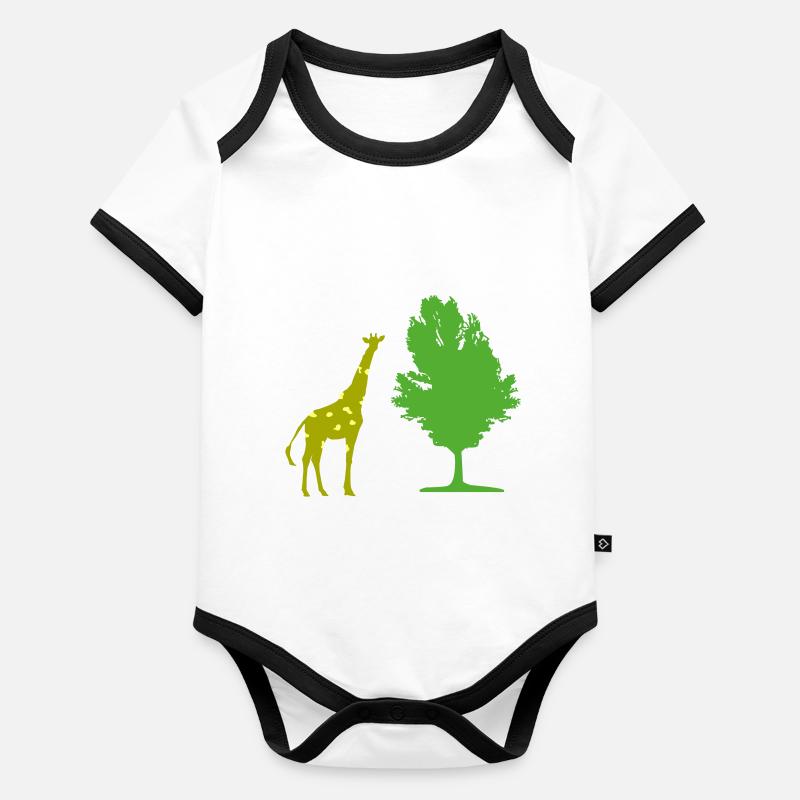 Giraffe tree Organic Baby Contrasting Bodysuit