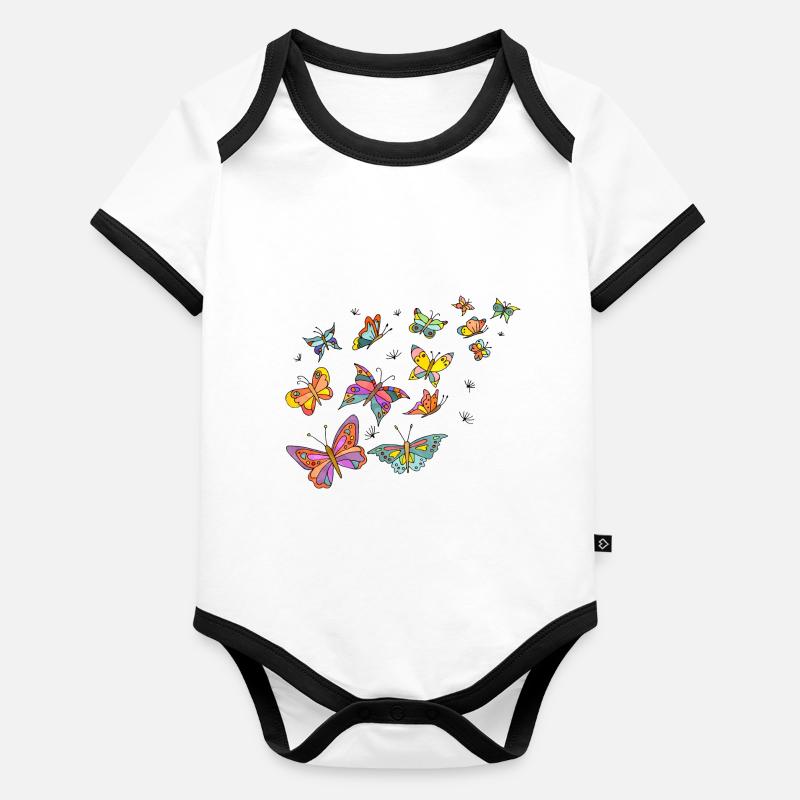 Papillons Body Bébé bio contrasté manches courtes