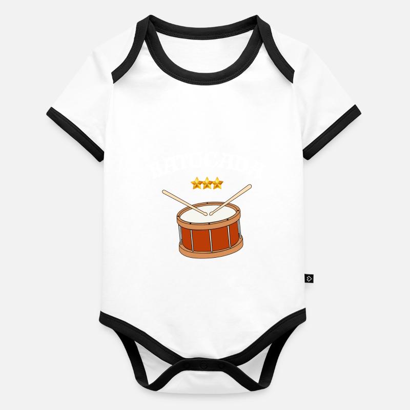 batucada, percussion, tambour Body Bébé bio contrasté manches courtes
