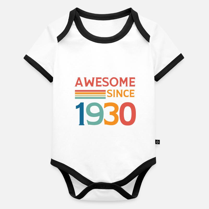 Awesome since 1930 Body Bébé bio contrasté manches courtes