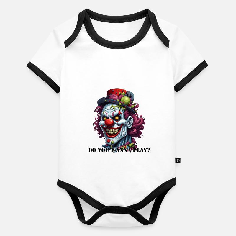 Clown / Cirque / Carnaval / Carnaval / Ludique Body Bébé bio contrasté manches courtes