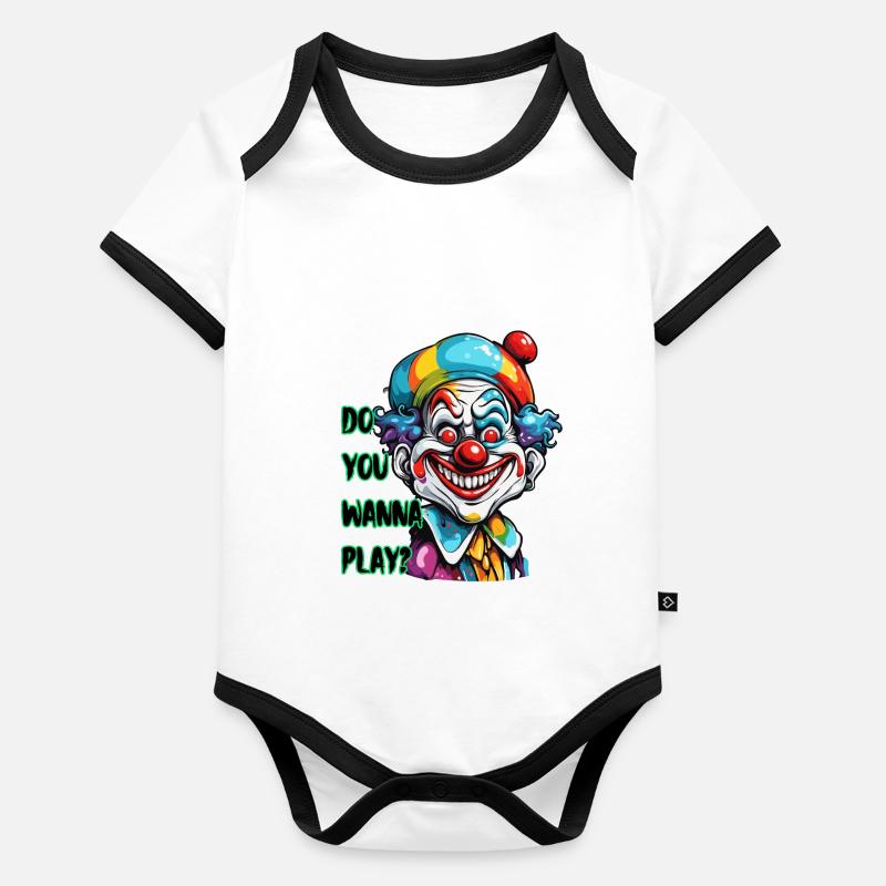 Clown / Cirque / Carnaval / Carnaval / Ludique Body Bébé bio contrasté manches courtes