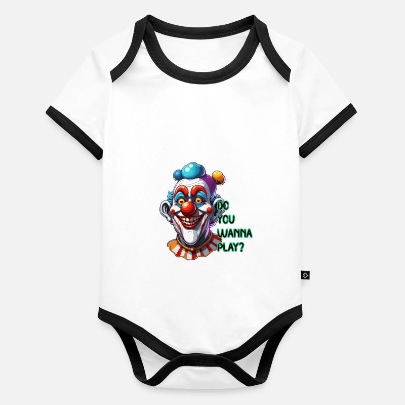 Clown / Cirque / Carnaval / Carnaval / Ludique Body Bébé bio contrasté manches courtes