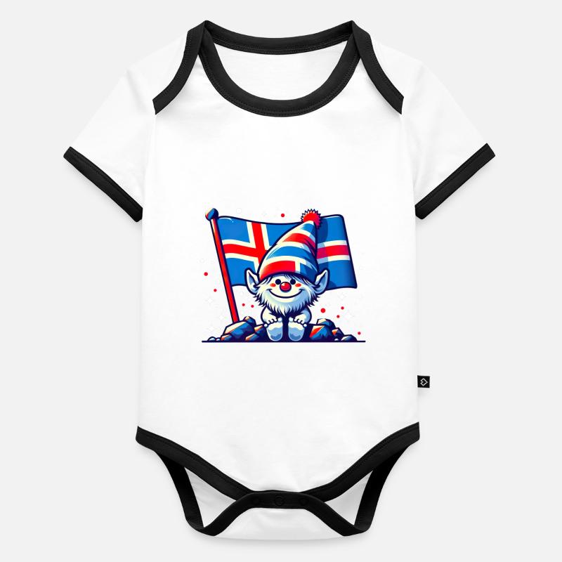 Islande Islande 82 Body Bébé bio contrasté manches courtes