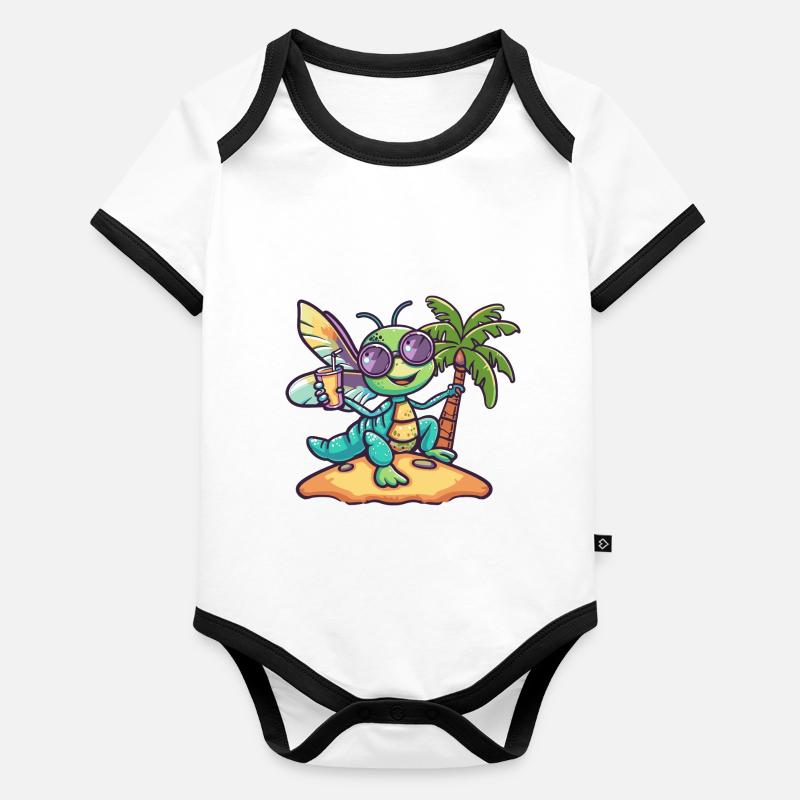 Libellule vacances d’été Body Bébé bio contrasté manches courtes