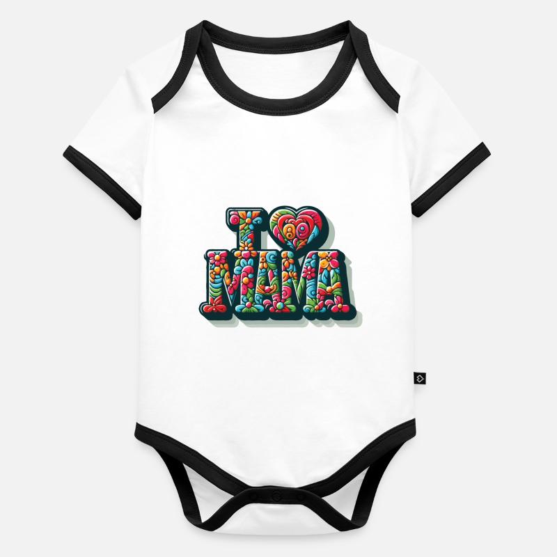 Mama Mother's Day Birthday Gift Idea Organic Baby Contrasting Bodysuit