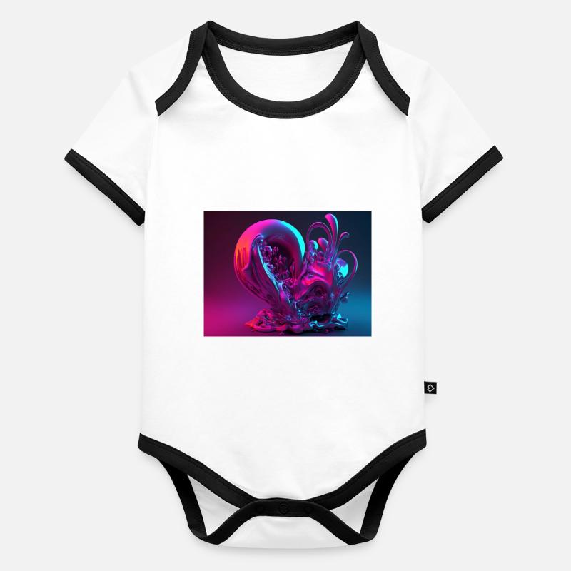 3D-Art Baby Bio-Kurzarm-Kontrastbody