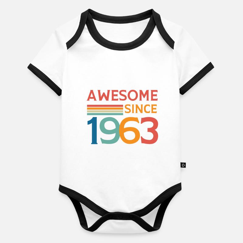 Awesome since 1963 Organic Baby Contrasting Bodysuit