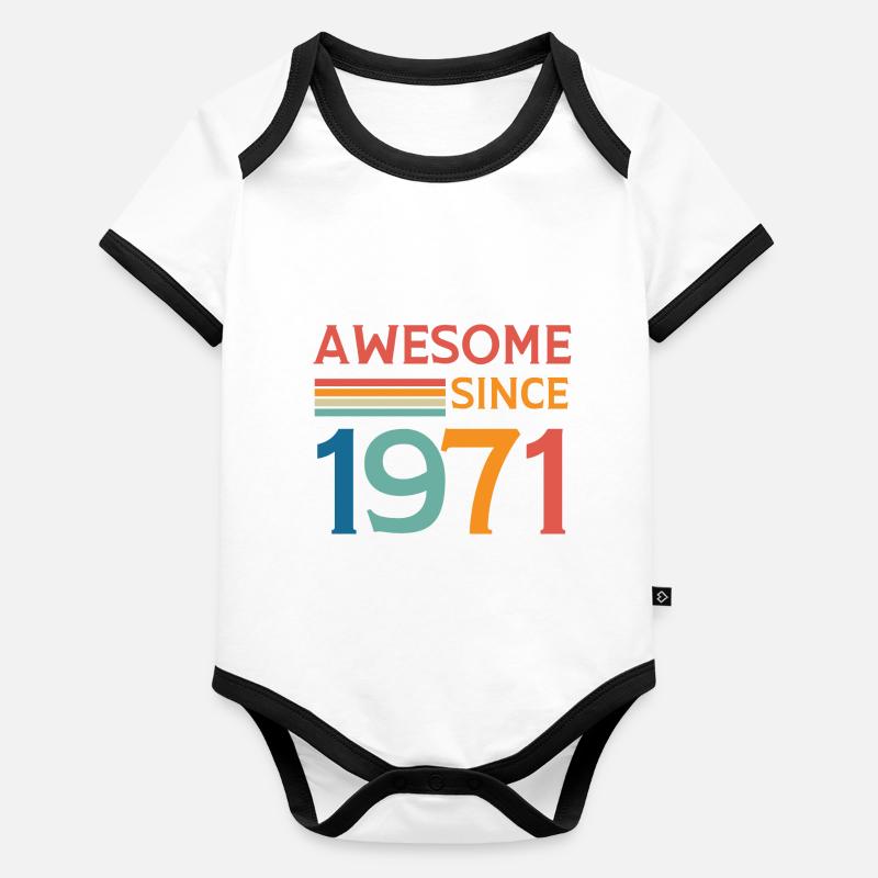 Awesome since 1971 Organic Baby Contrasting Bodysuit