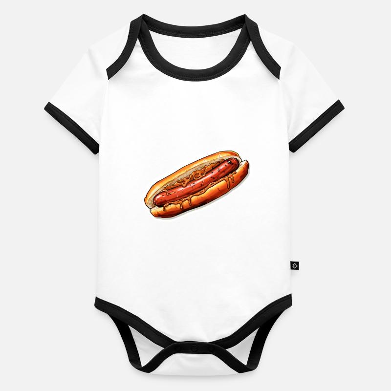 Bratwurst Body Bébé bio contrasté manches courtes