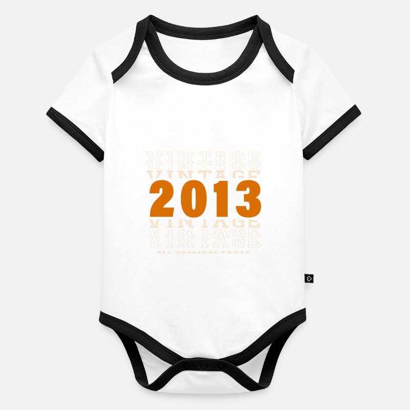 2013 : Vintage - 11e anniversaire Body Bébé bio contrasté manches courtes