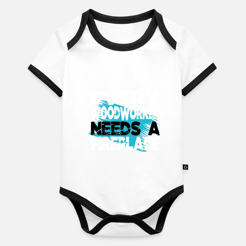 Fier charpentier crâne T-shirts Body Bébé bio contrasté manches courtes