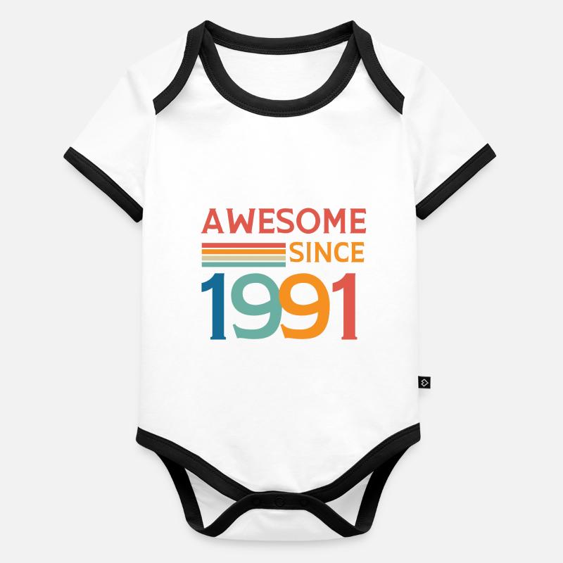 Großartig seit 1991 Baby Bio-Kurzarm-Kontrastbody