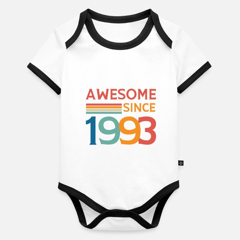 Awesome since 1993 Body Bébé bio contrasté manches courtes