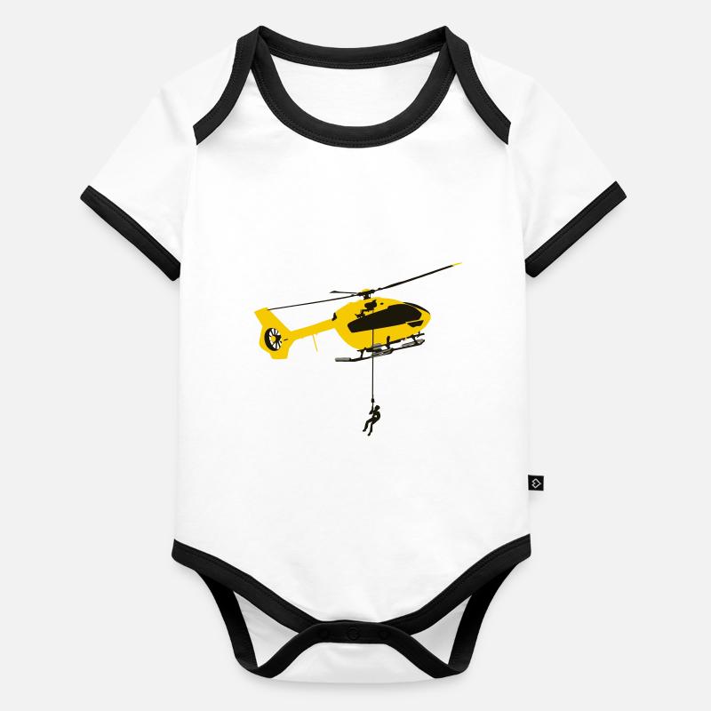 EC 145 AH145 Hubschrauber Helikopter Helicopter Baby Bio-Kurzarm-Kontrastbody
